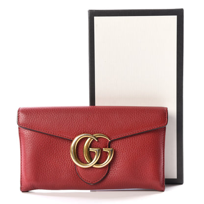 Gucci Cellarius Calfskin GG Marmont Continental Wallet Hibiscus Red 9 of 9