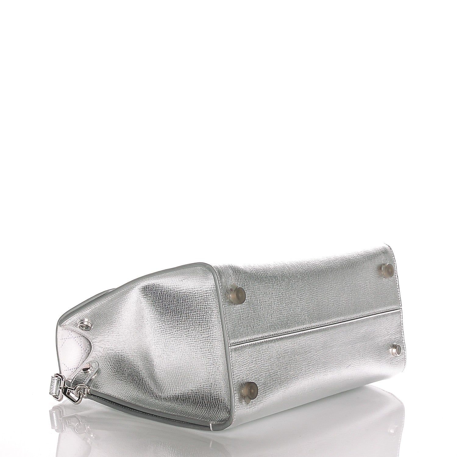 Christian Dior Metallic Grained Calfskin Medium Diorever Flap Silver 4 of 8