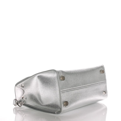 Christian Dior Metallic Grained Calfskin Medium Diorever Flap Silver 4 of 8