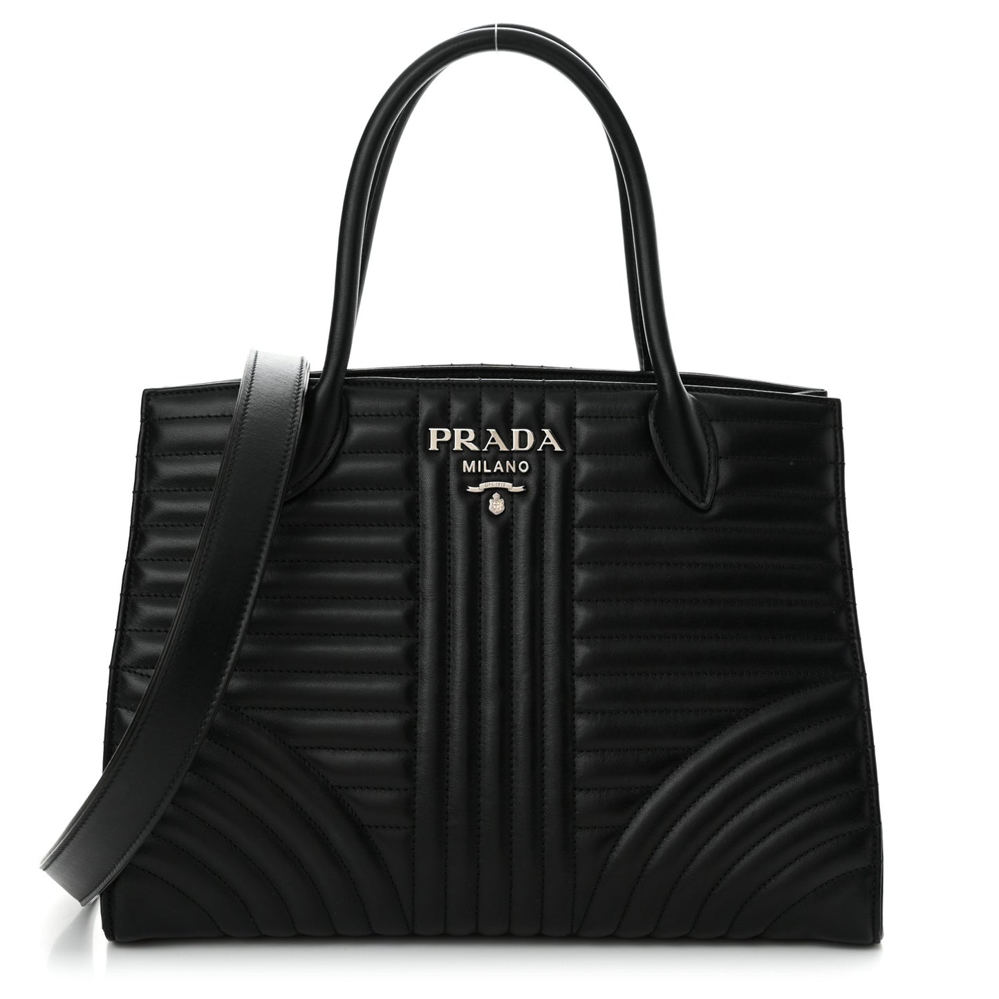 Soft Calfskin Impunture Diagramme Tote Black