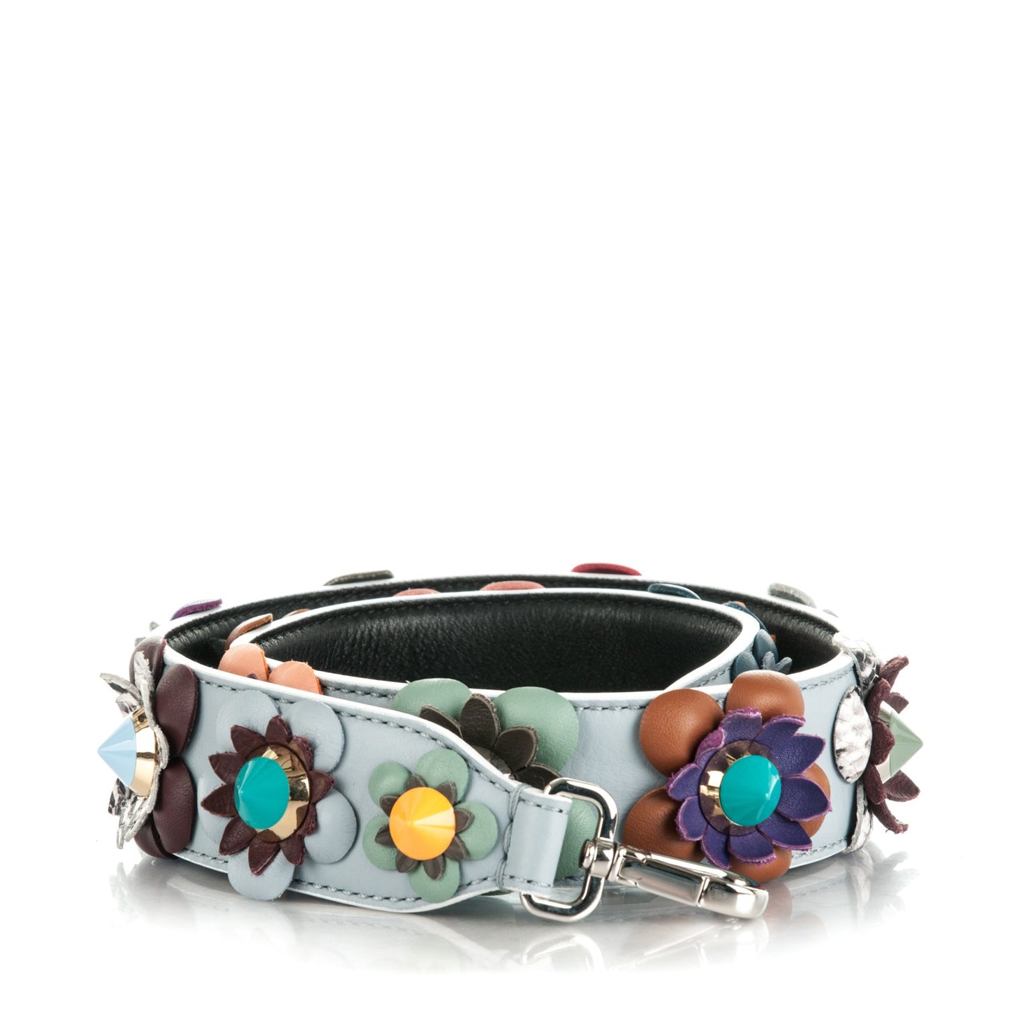 Vitello Dolce Flowerland Studded Strap You Polvere Black Multicolor