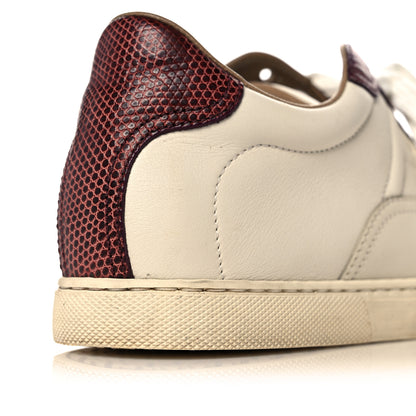 Hermes Calfskin Lizard Womens Quicker Sneakers 35 White Bordeaux 11 of 15