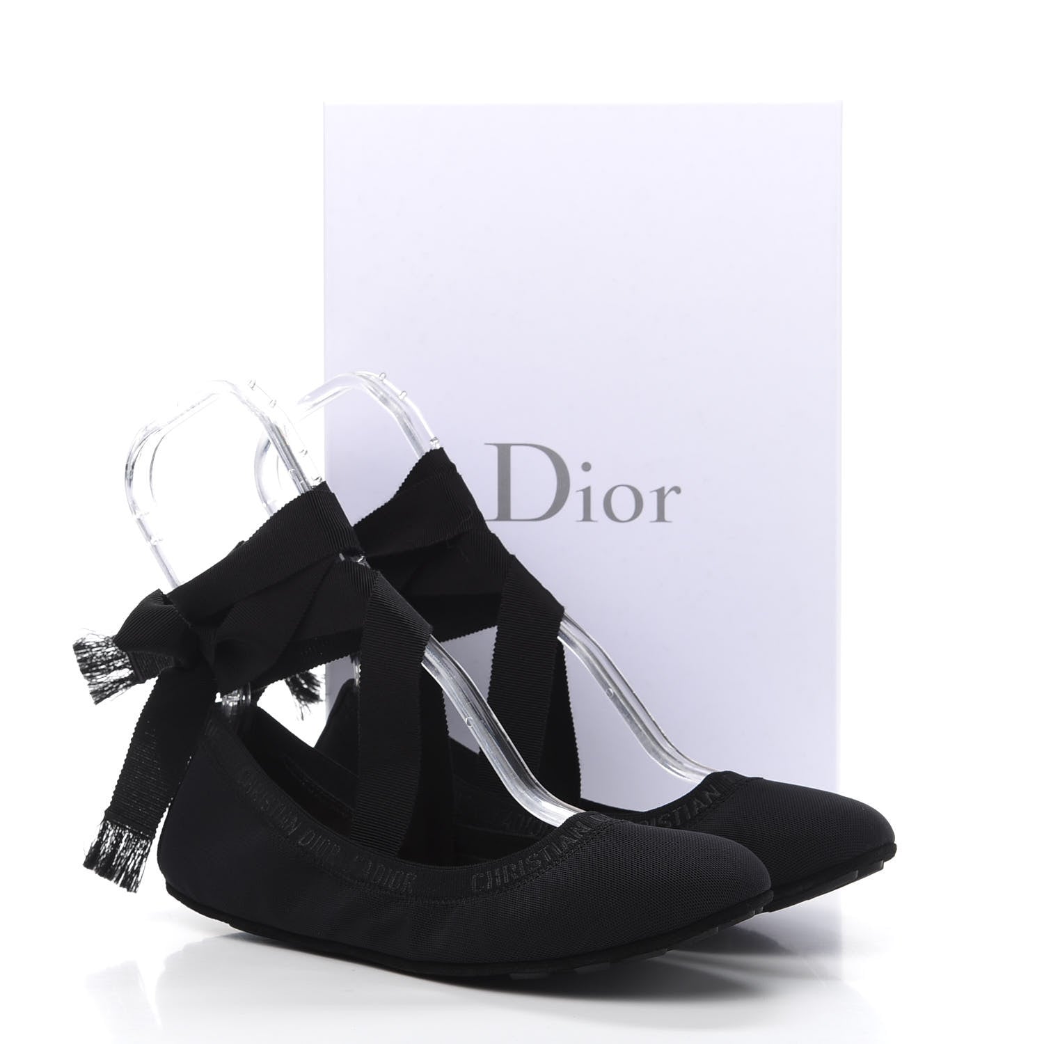 Christian Dior Micro Resille Academy Lace-Up Ballerina Flats 38 Black 9 of 9