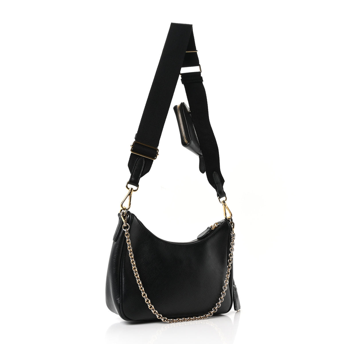 Saffiano Lux Re-Edition 2005 Shoulder Bag Black