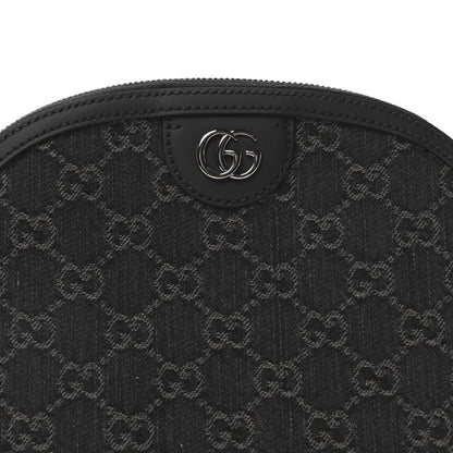 Gucci Denim Cuoio Harness GG Monogram Small Ophidia Dome Shoulder Bag Black Medium Grey 7 of 10