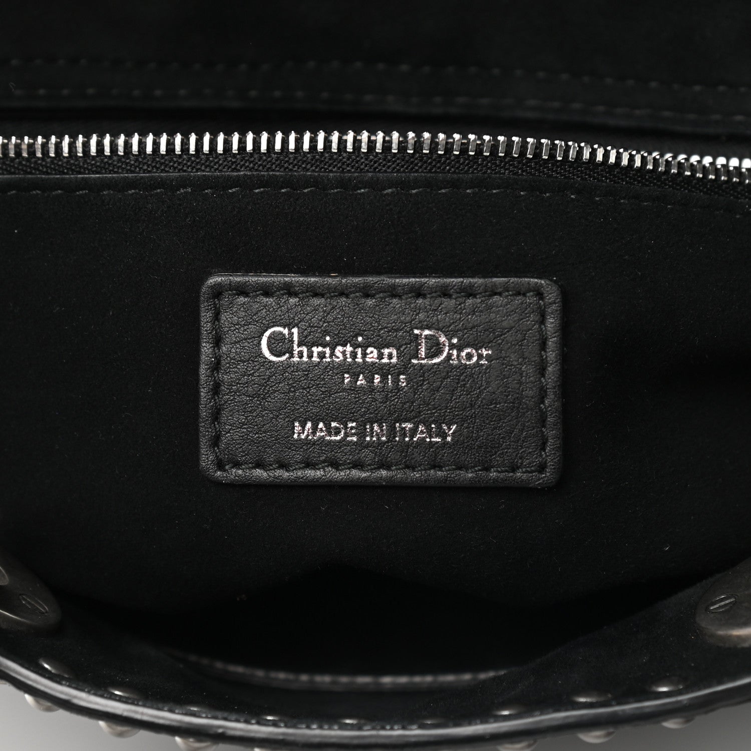 Christian Dior Calfskin Studded Flower Medium Lady Dior Black 5 of 13