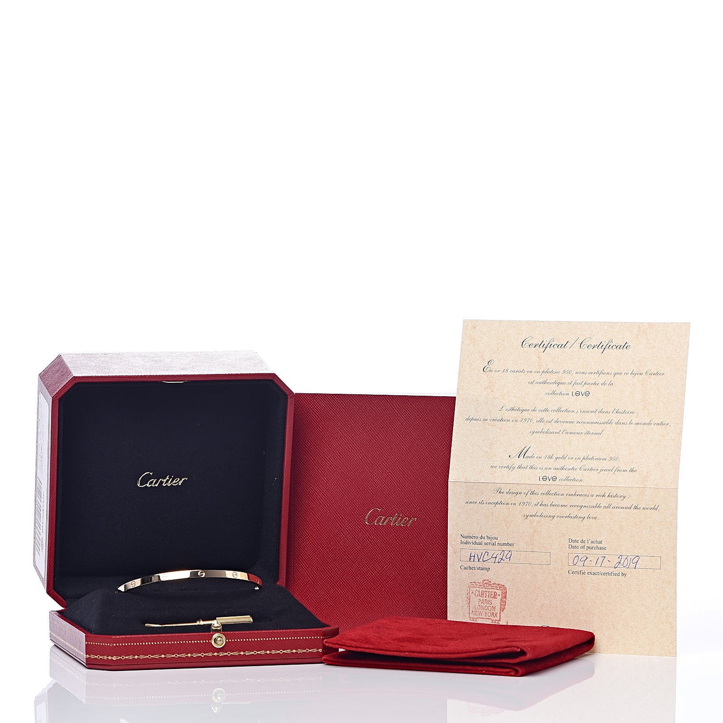 18K Yellow Gold Small LOVE Bracelet 20
