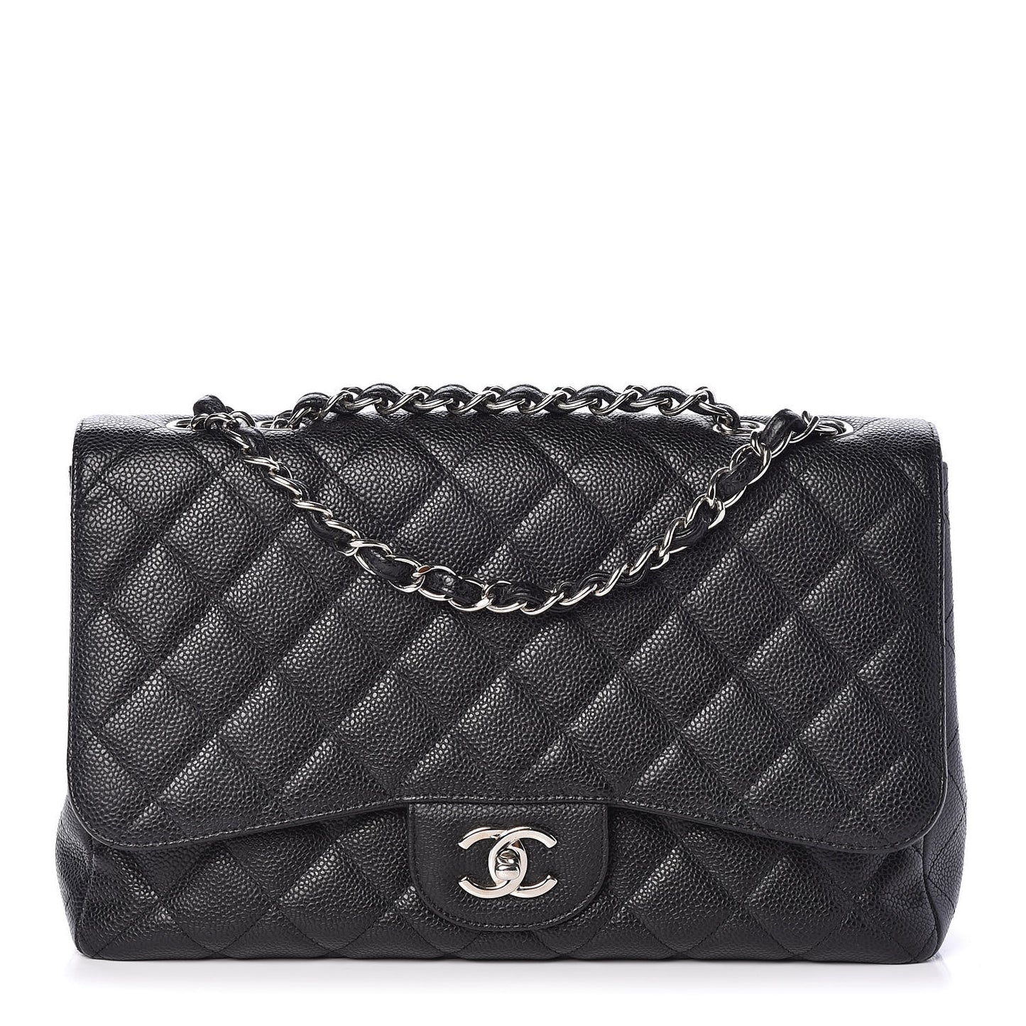 Caviar Quilted Jumbo Single Flap Black