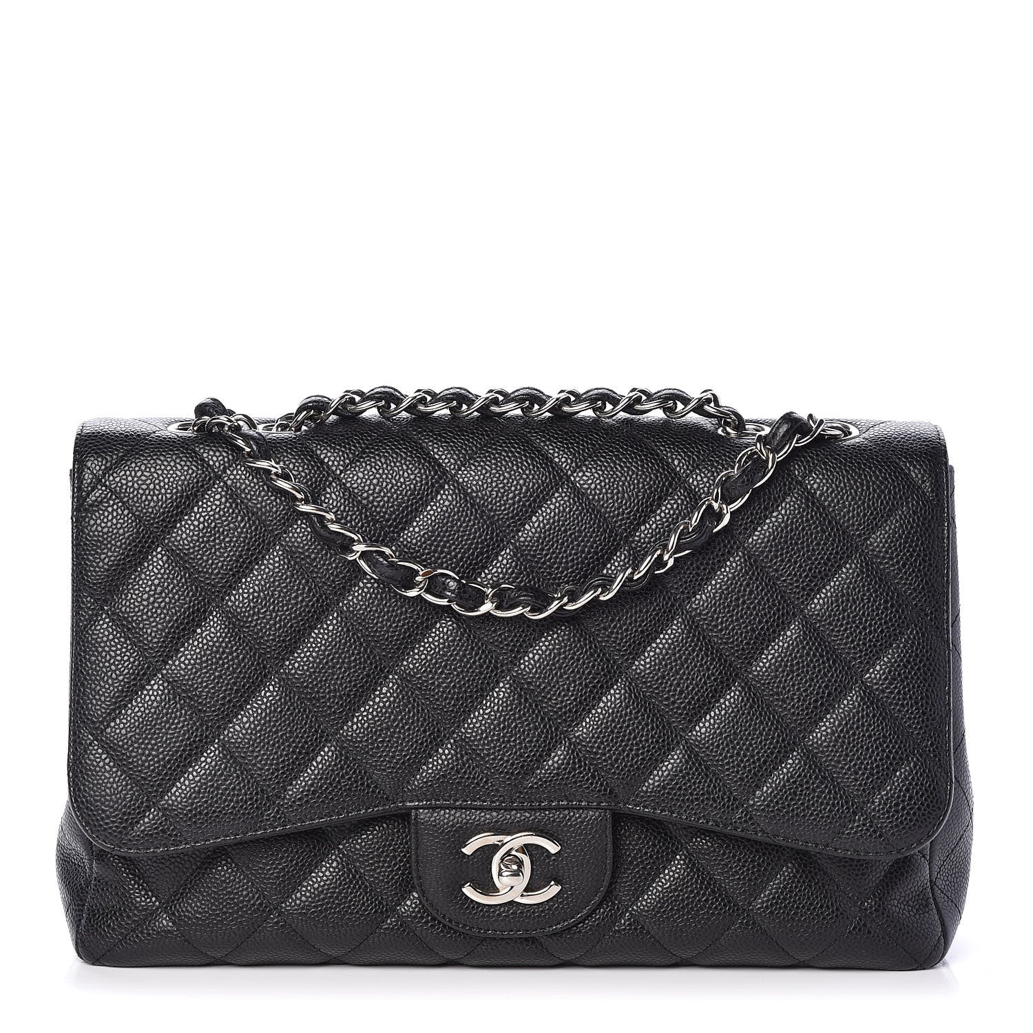 Chanel Caviar Quilted Jumbo Single Flap Black 1 of 10