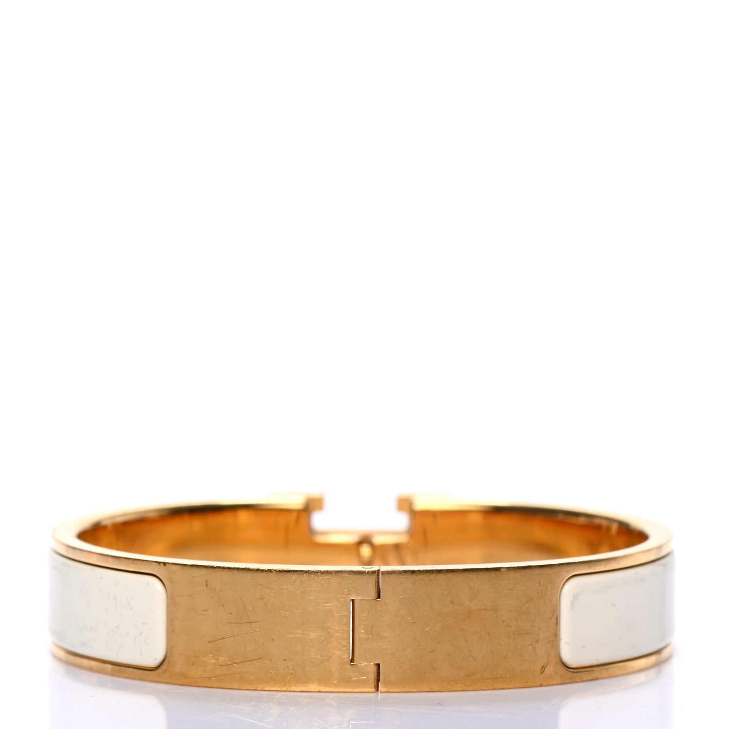 Hermes Enamel Narrow Clic Clac H Bracelet PM White 3 of 4