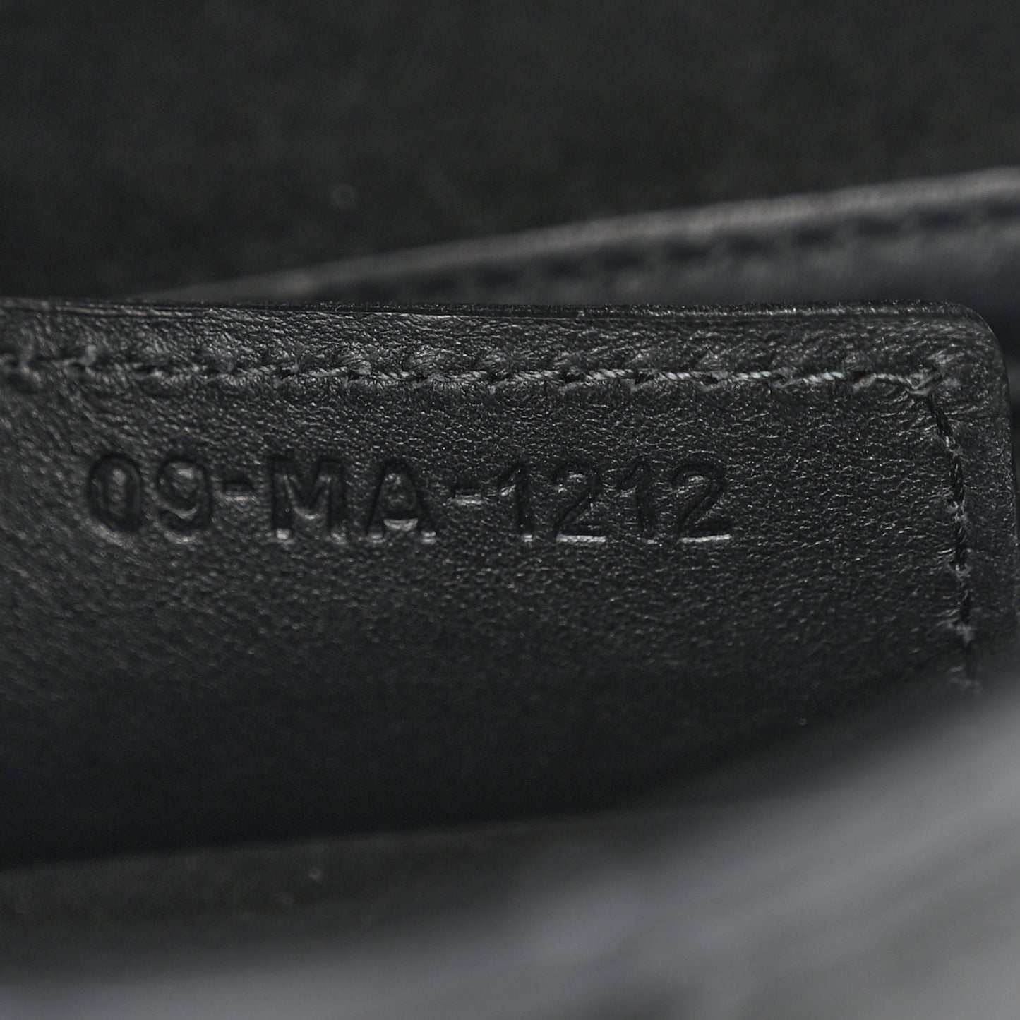 Calfskin Embossed Oblique Saddle Bag Black