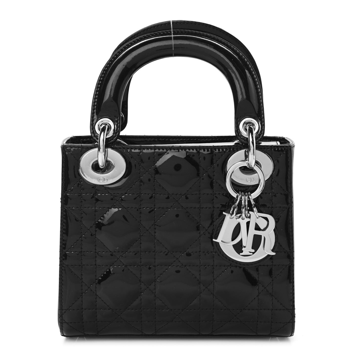 Patent Cannage Mini Lady Dior Black