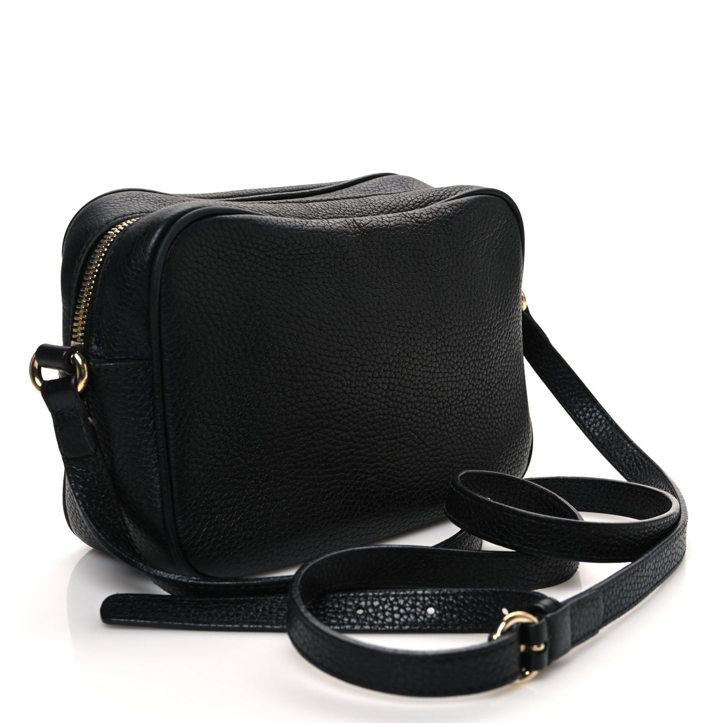 Pebbled Calfskin Small Soho Disco Bag Black