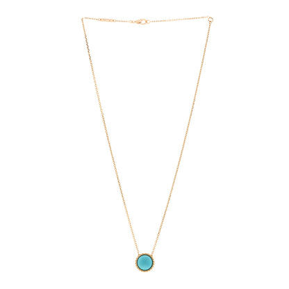 Van Cleef & Arpels 18K Yellow Gold Turquoise Perlee Couleurs Pendant Necklace 3 of 6