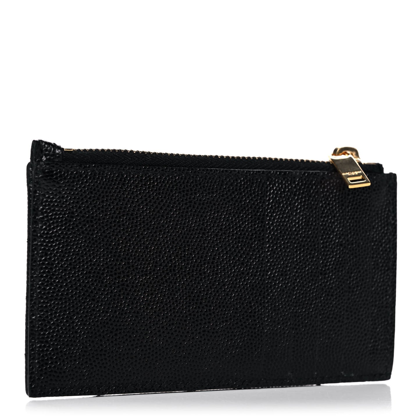 Grain De Poudre Matelasse Chevron Monogram Fragments Zippered Card Case Black