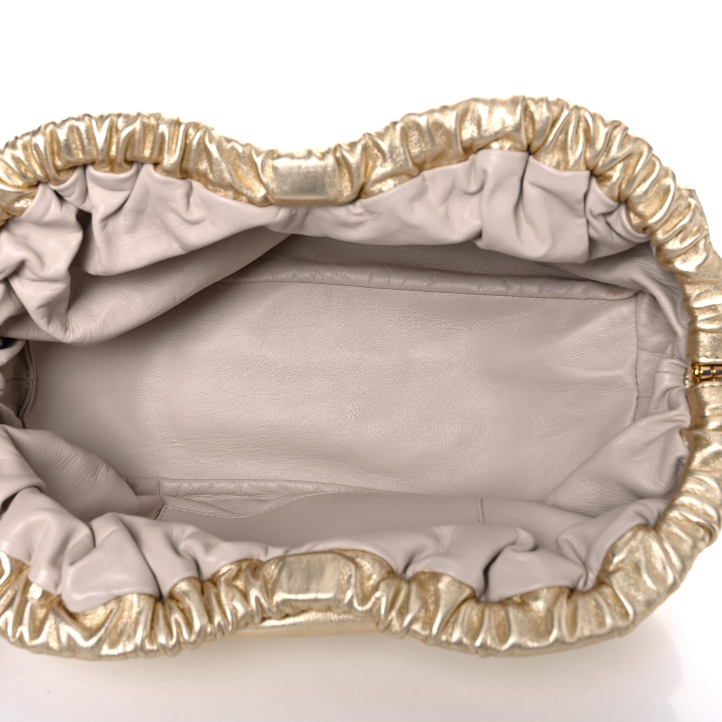 Metallic Lambskin Cloud Clutch Gold