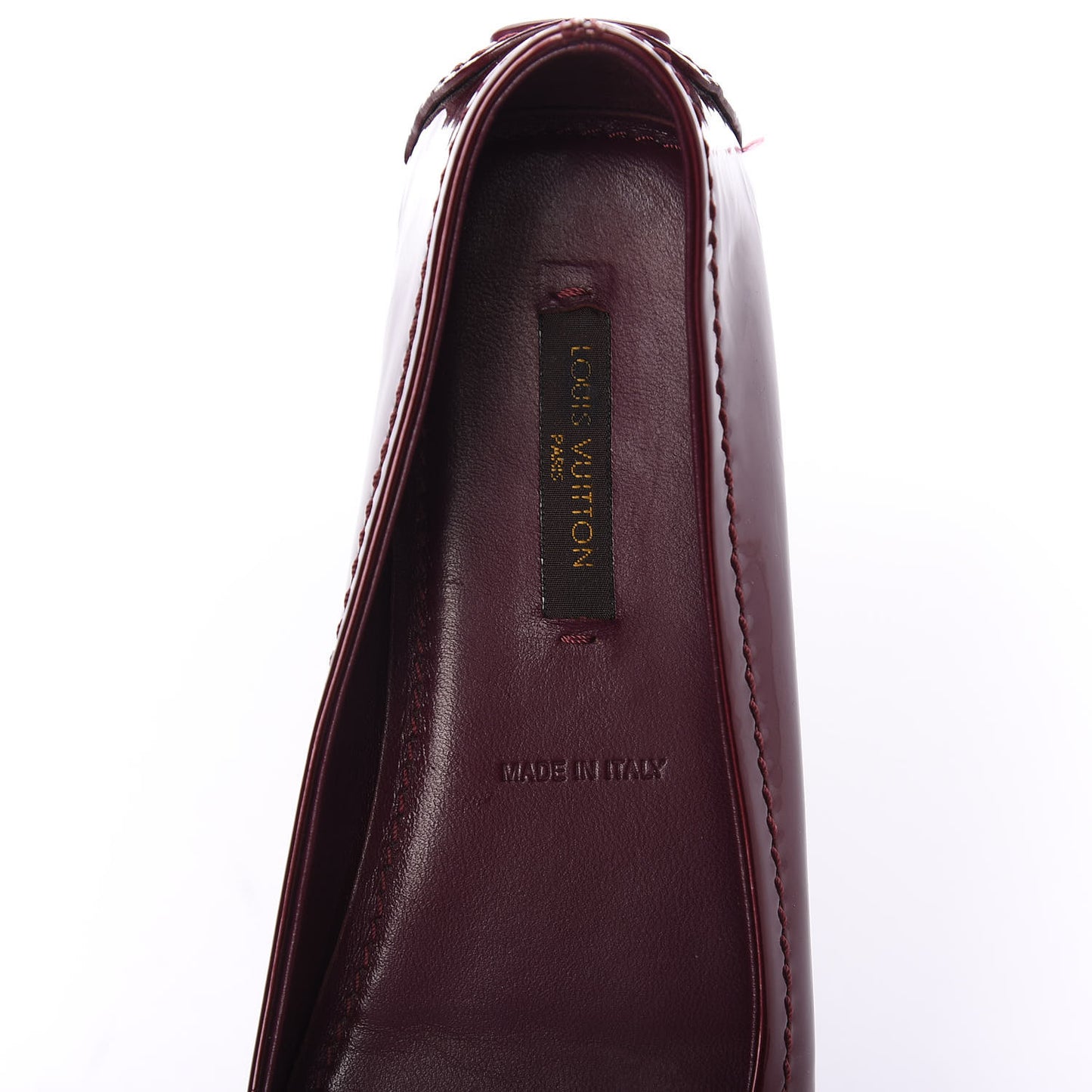 Patent Calfskin Oxford Ballerina Flats 34.5 Amarante