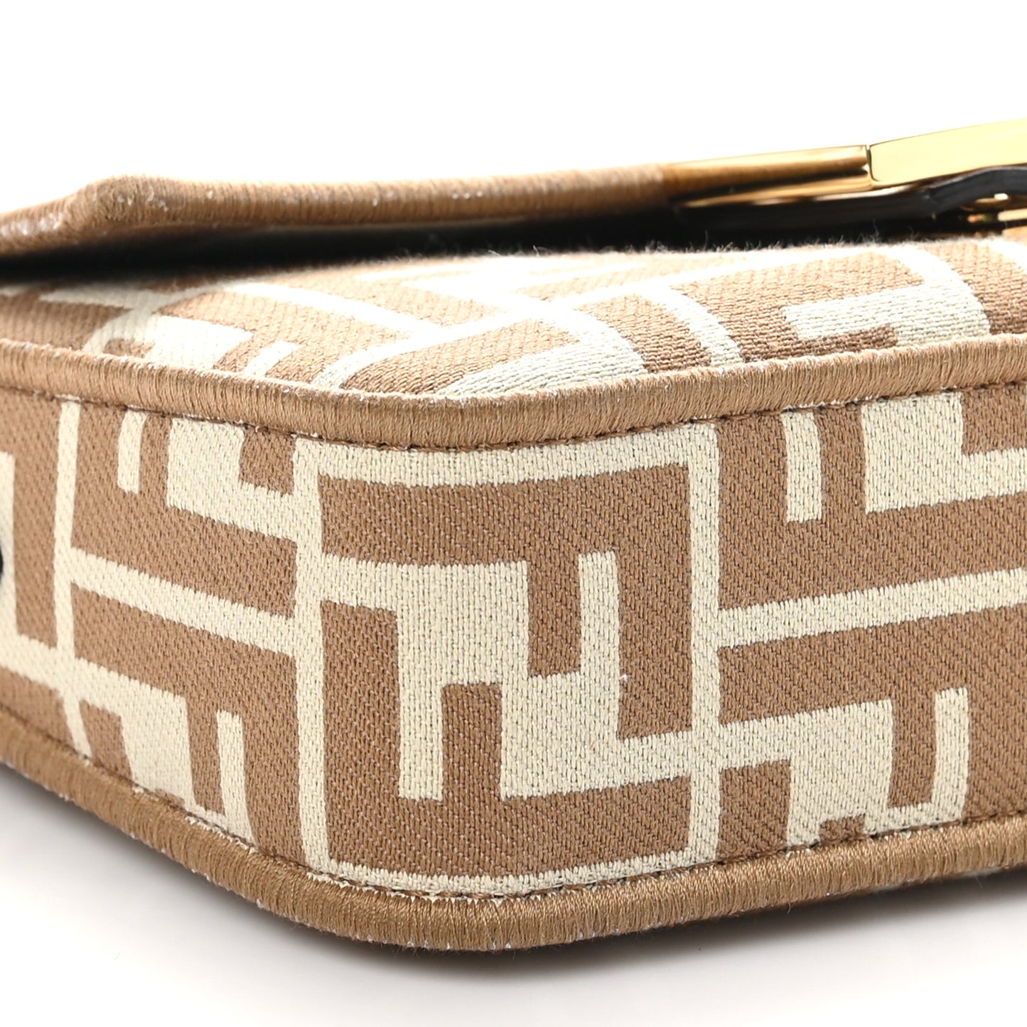 Fabric Jacquard FF 1974 Mini Baguette Beige