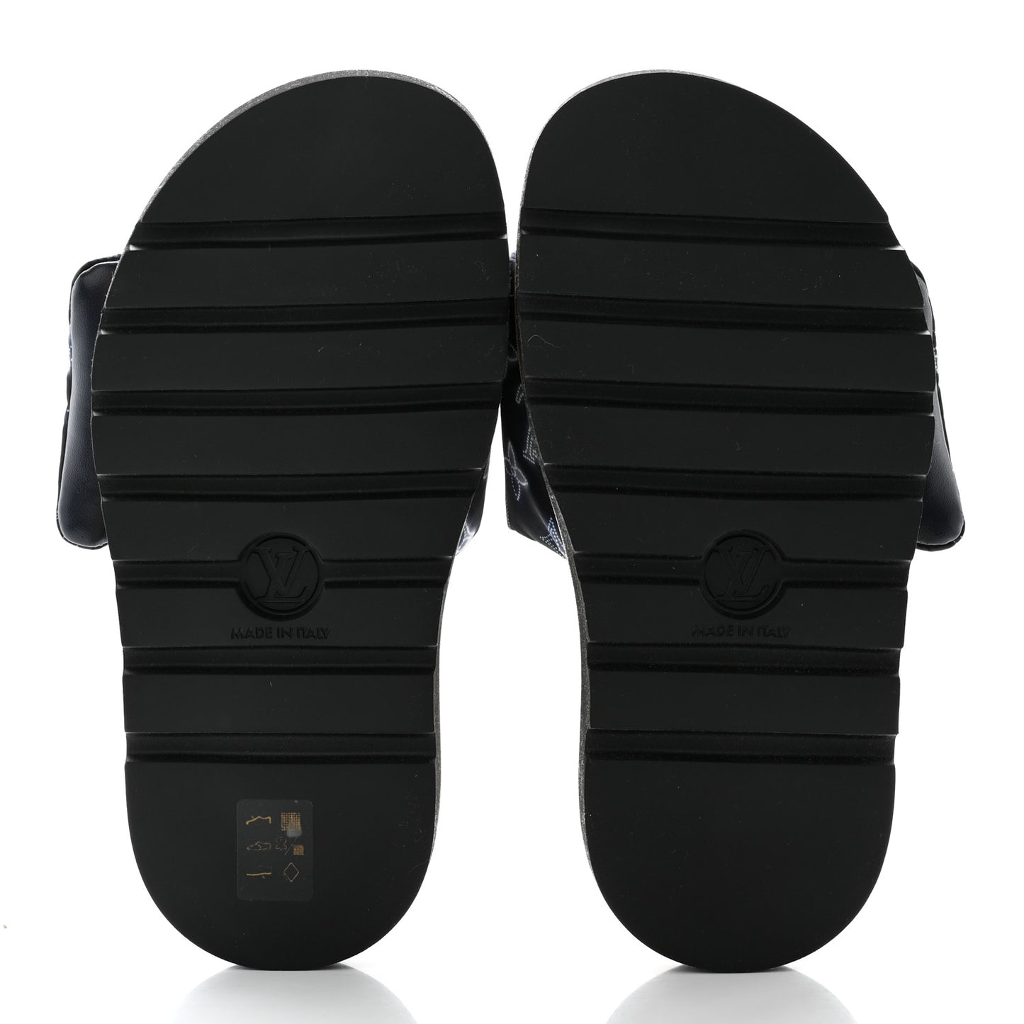Nylon Monogram Womens Pool Pillow Comfort Mules 36 Navy Blue