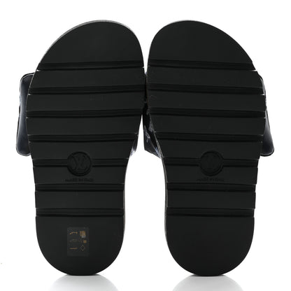 Louis Vuitton Nylon Monogram Womens Pool Pillow Comfort Mules 36 Navy Blue 5 of 13