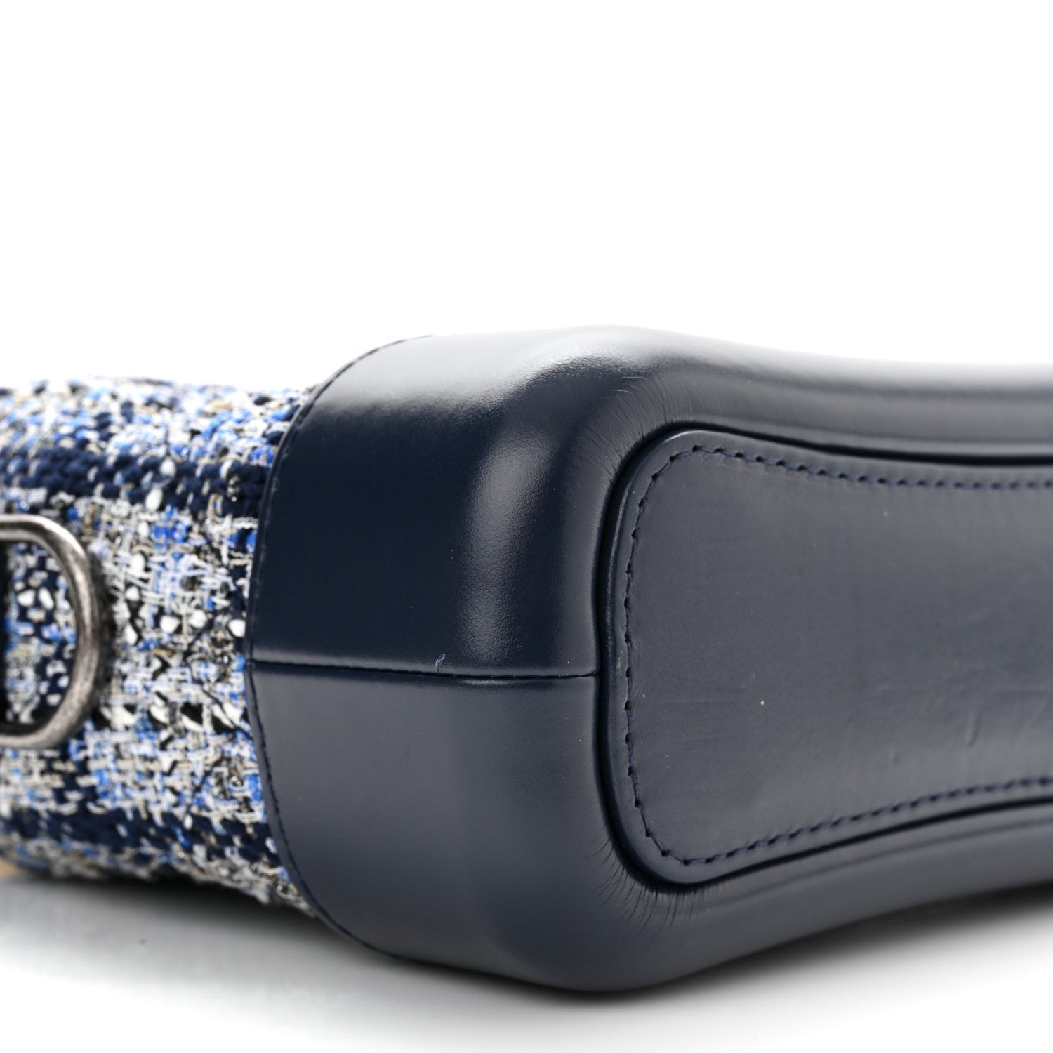 Chanel Tweed Calfskin Small Gabrielle Hobo Blue 9 of 10