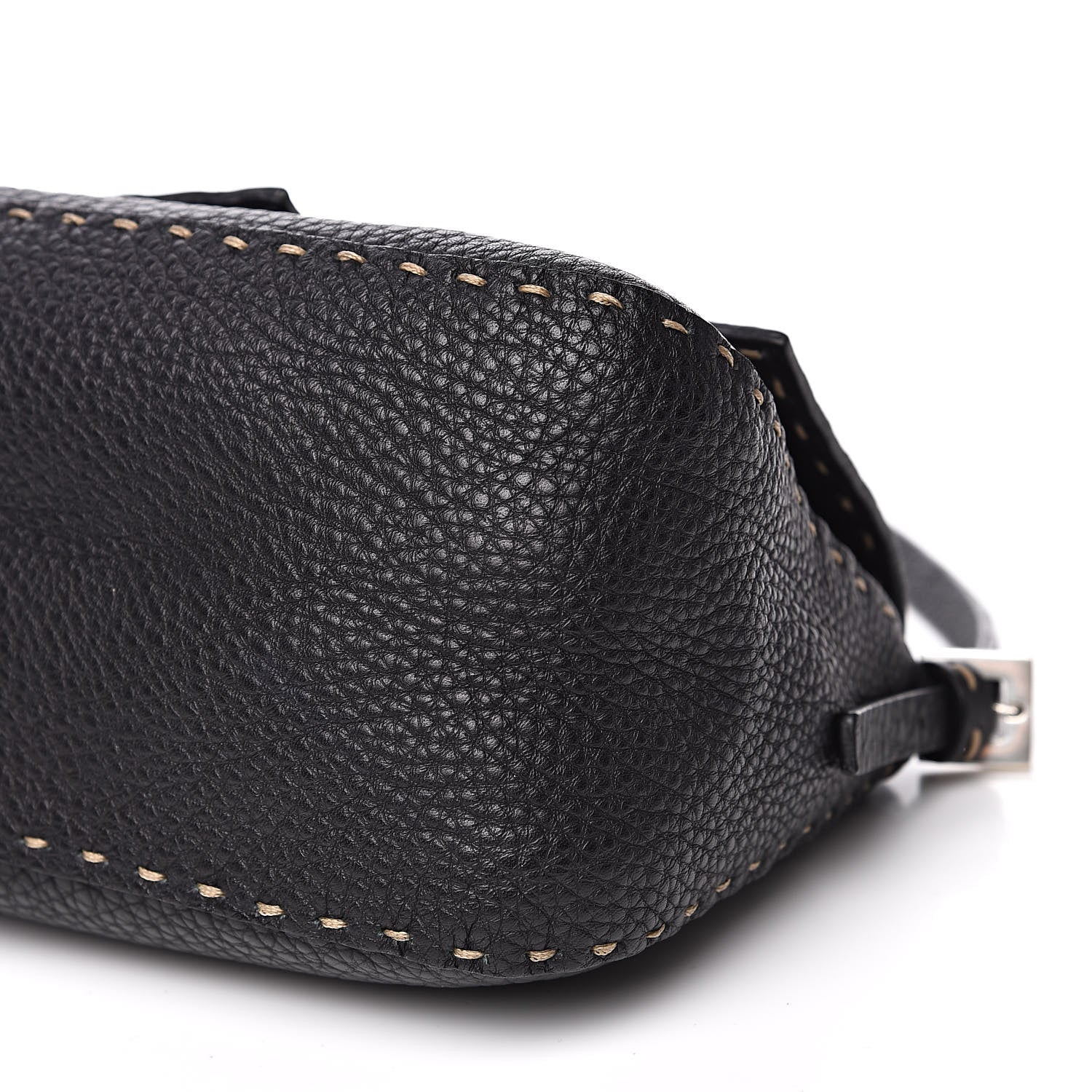 Fendi Calfskin Romano Selleria Baguette Black 8 of 11