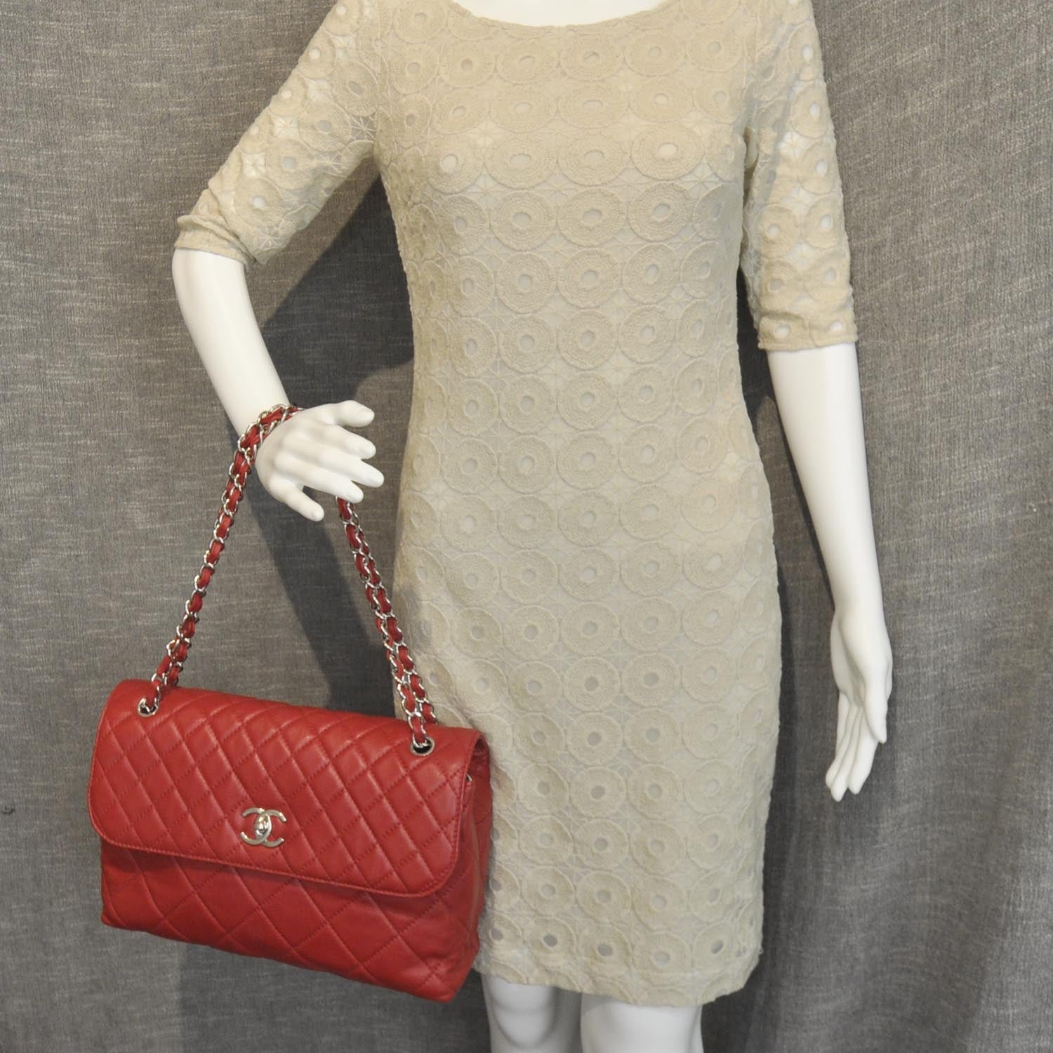 Chanel Leather Quilted In the Business Flap Bag Red 2 of 11