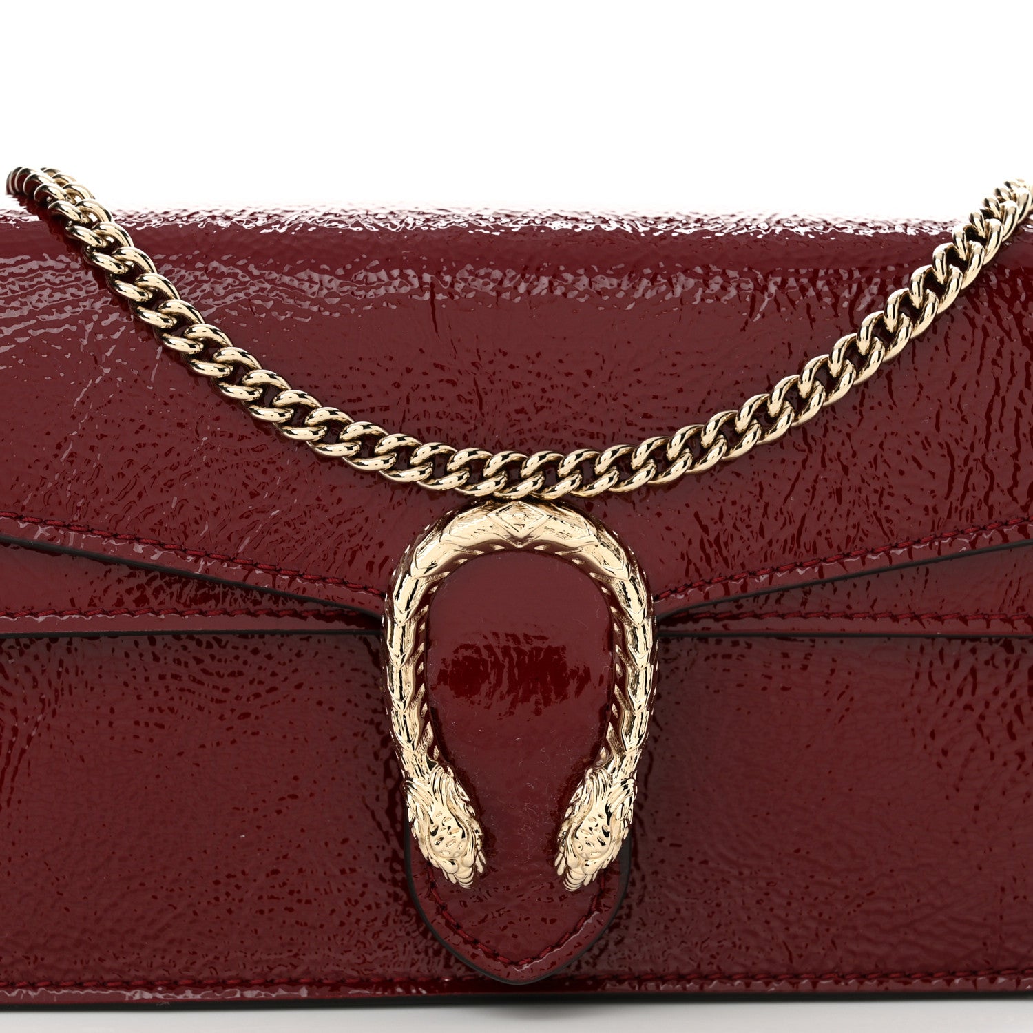 Gucci Crinkled Patent Mini Dionysus Shoulder Bag Rosso Ancora Red 8 of 12