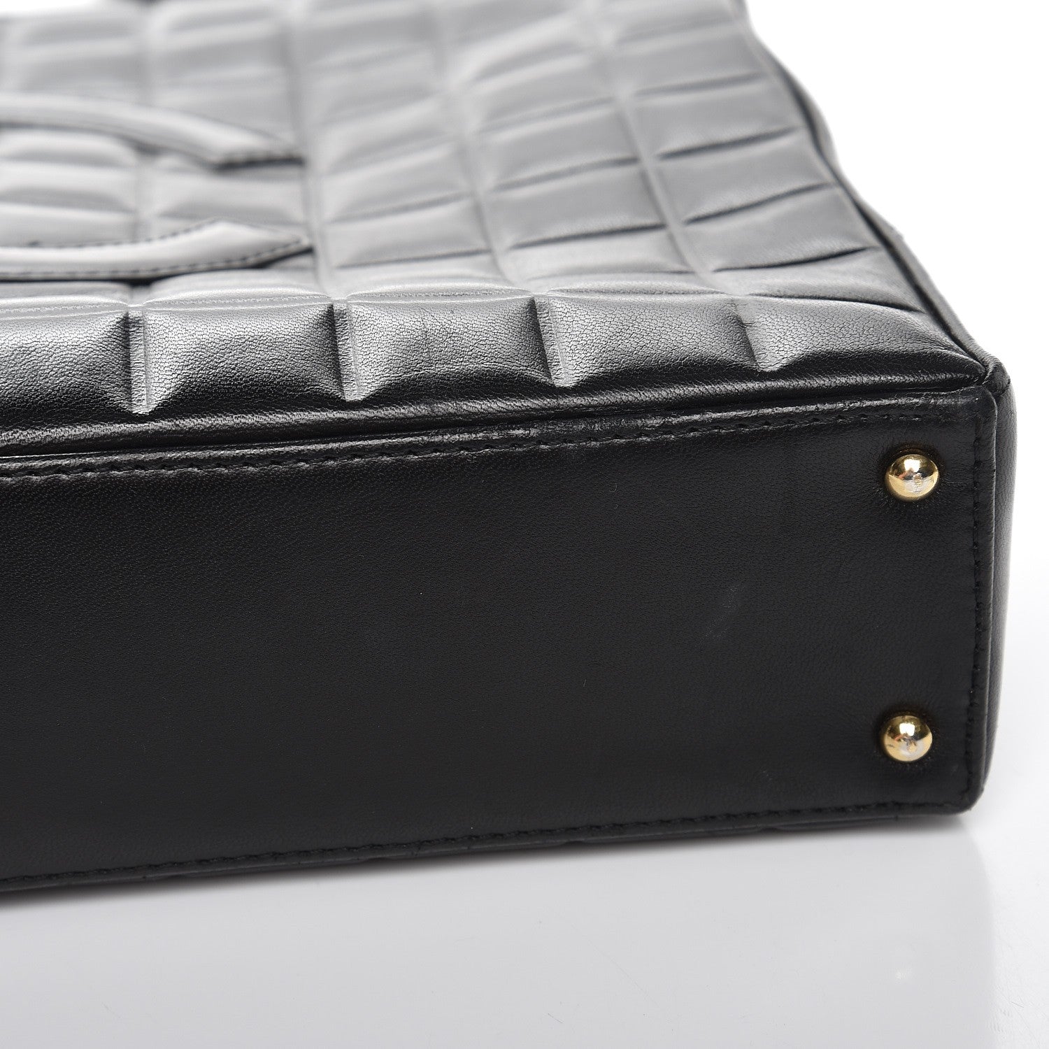 Chanel Lambskin Quilted Chocolate Bar Tote Black 10 of 12