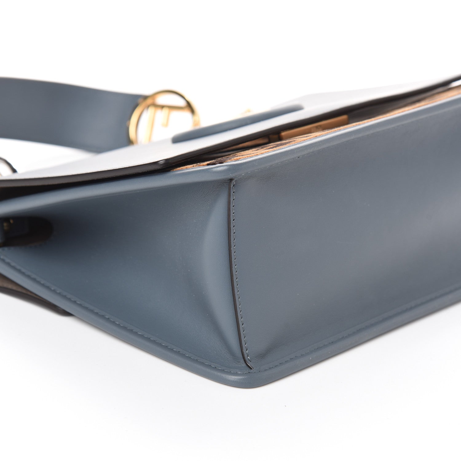 Fendi Vitello Century Velvet F is Fendi FF Kan I Shoulder Bag Tobacco Tempesta 8 of 9