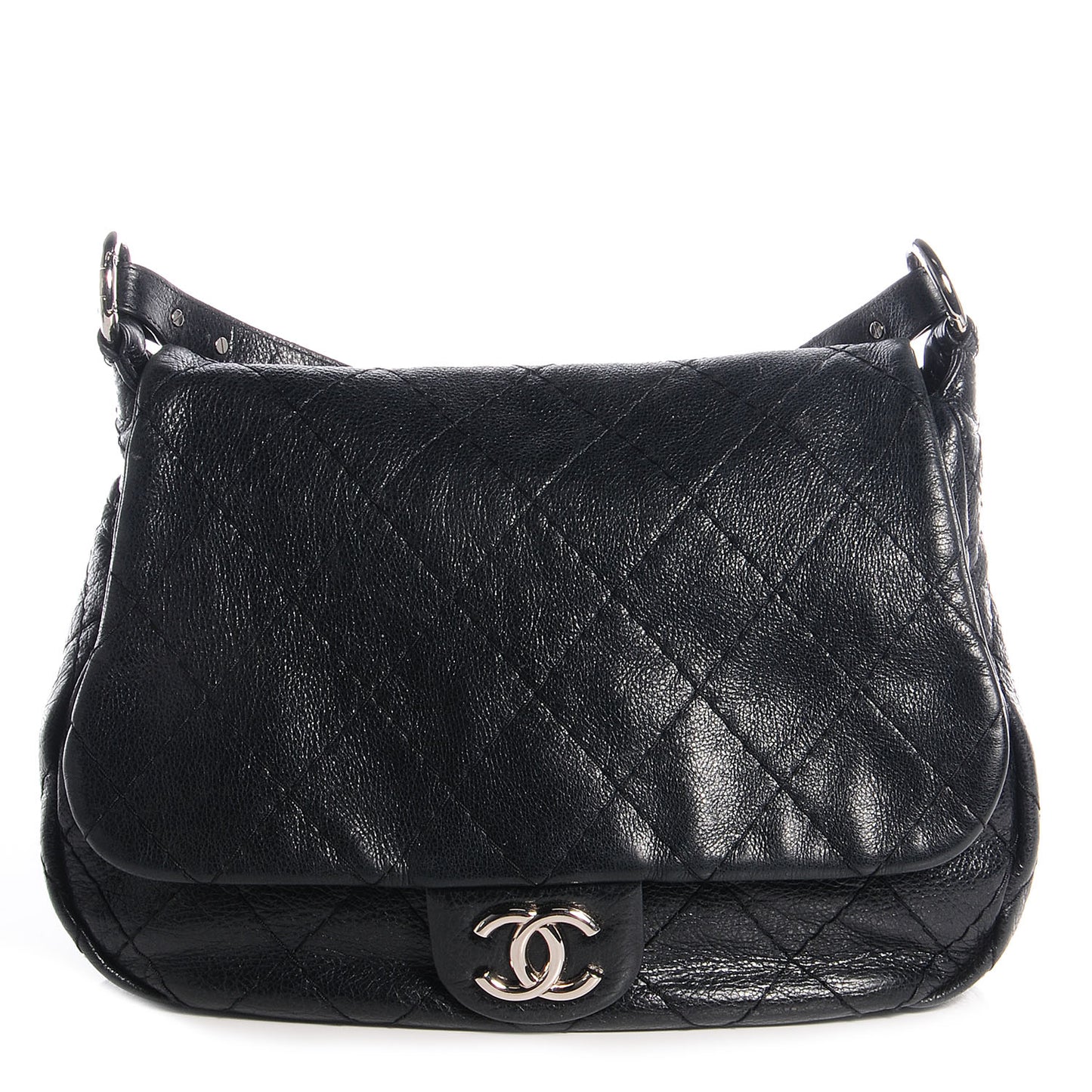 Glazed Calfskin On The Road XL Flap Black