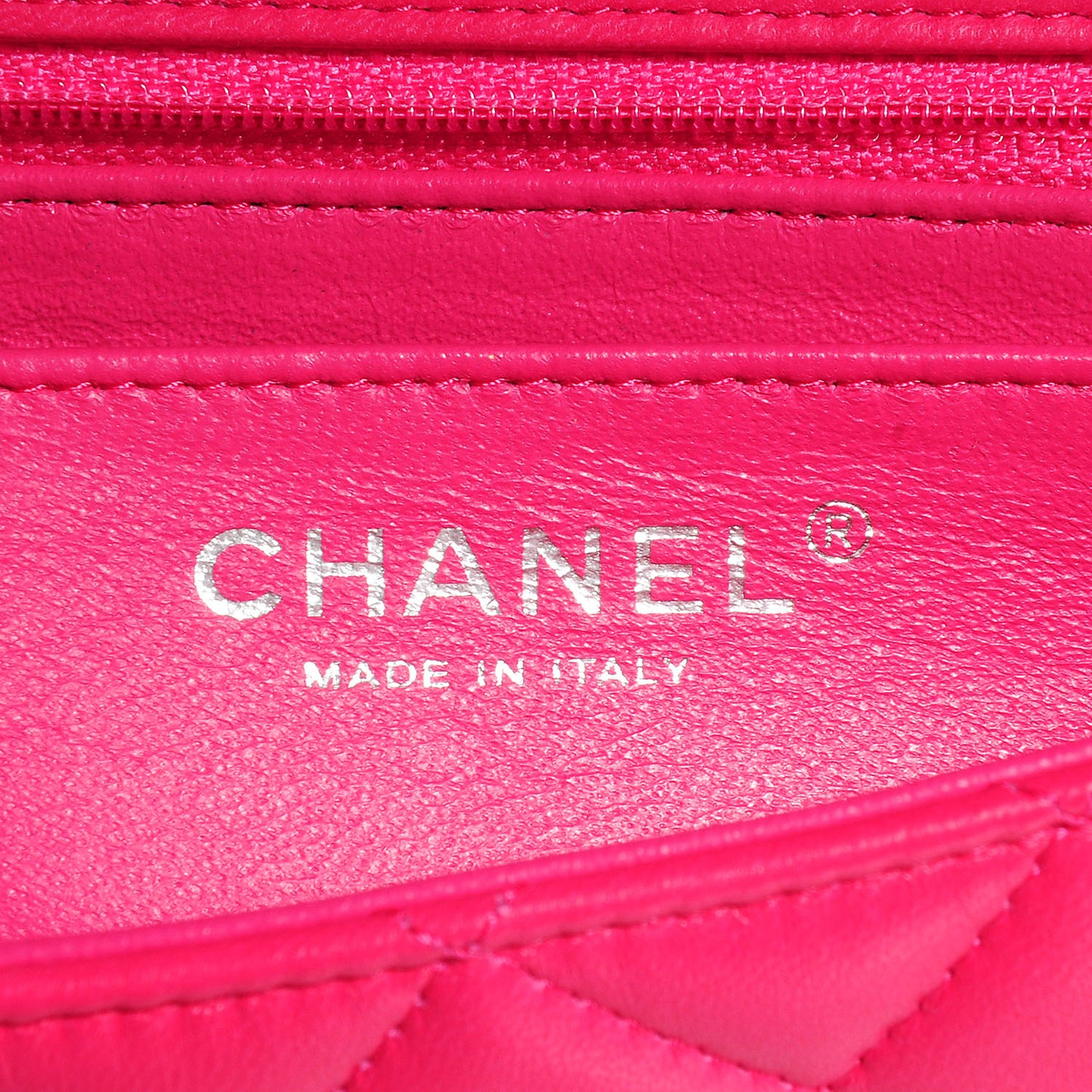 Lambskin Quilted Mini Flap Dark Pink