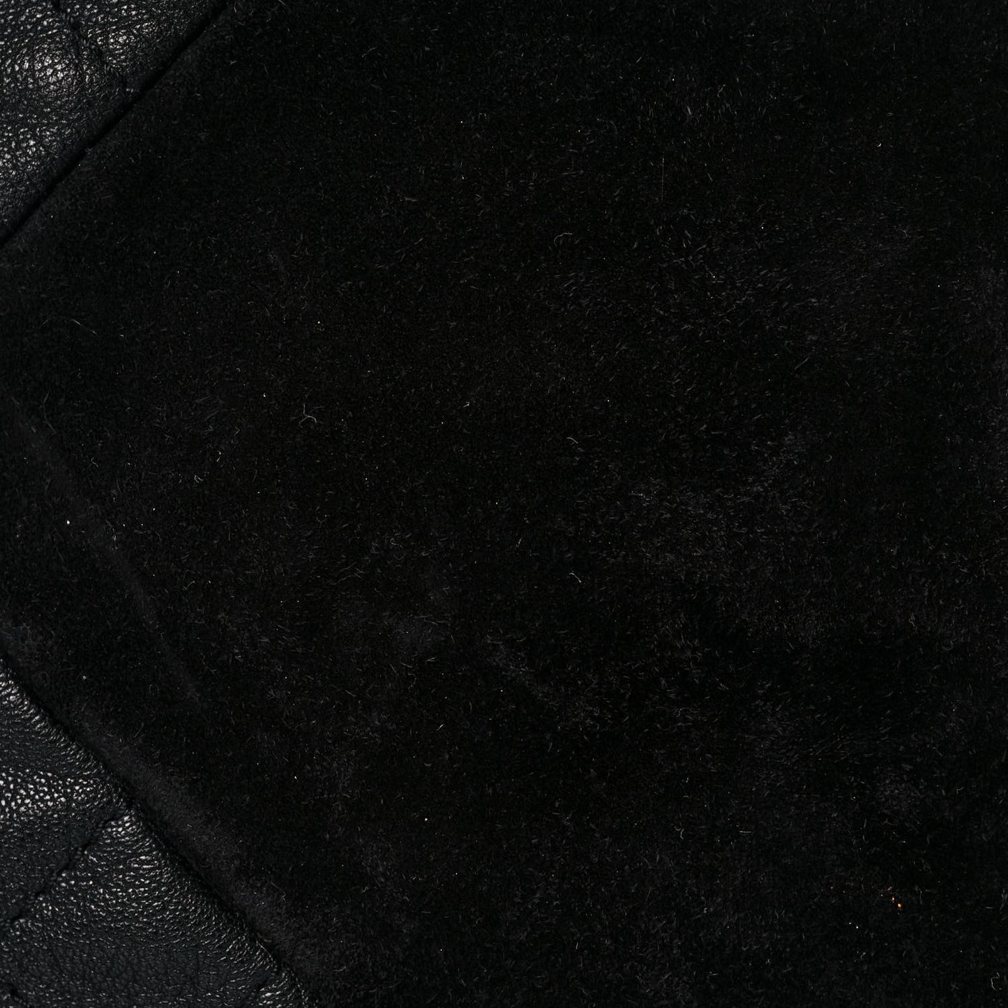 Goatskin Suede Calfskin Quilted Patchwork Drawstring Bag Black