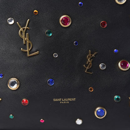 Saint Laurent Lambskin Charm Studded Teddy Drawstring Bag Black 10 of 10