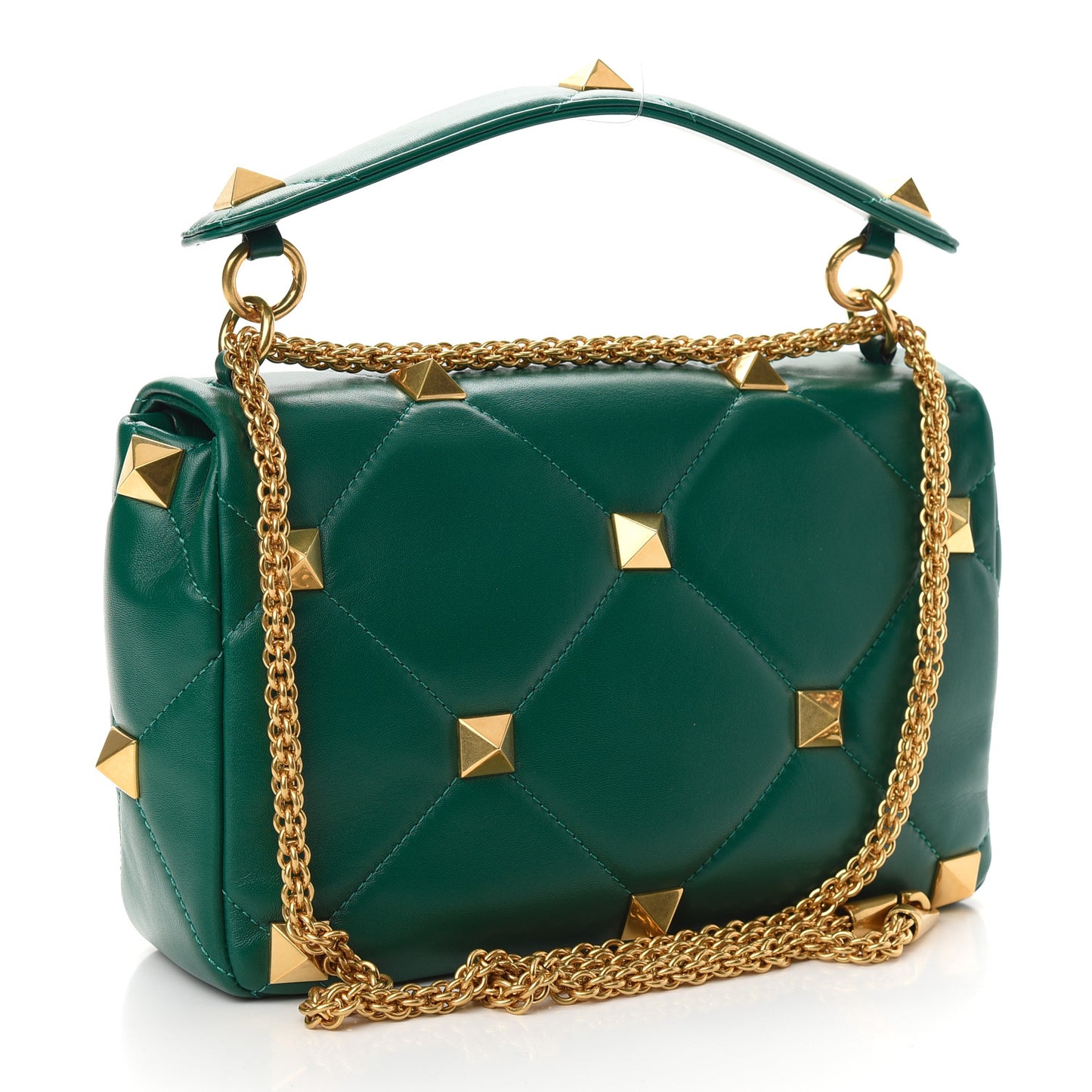 Nappa Large Roman Stud Shoulder Bag Jungle
