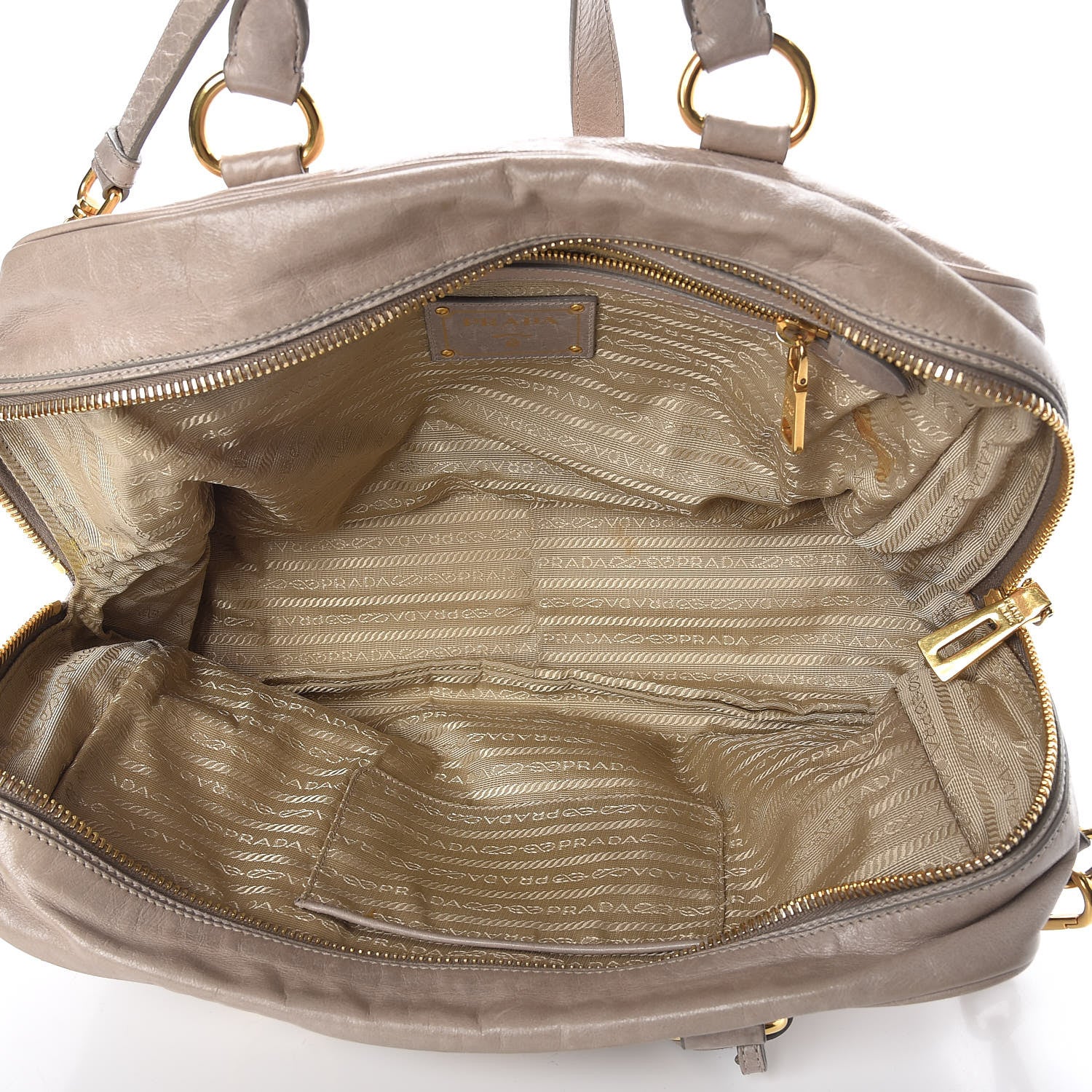 Prada Vitello Shine Top Handle Bowler Pomice 5 of 17