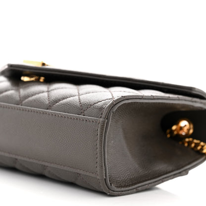 Saint Laurent Grain De Poudre Textured Mixed Matelasse Triquilt Small Monogram Satchel Pebble 9 of 9