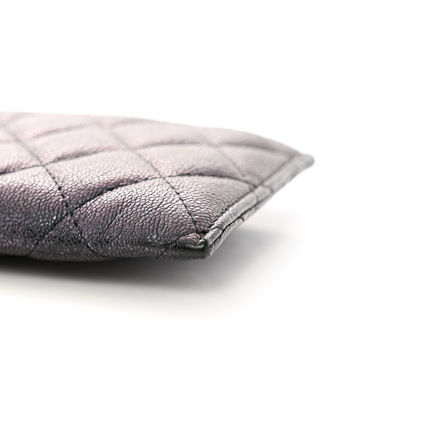 Chanel Iridescent Caviar Quilted Classic Zip Pouch Black 8 of 9
