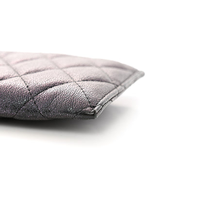 Chanel Iridescent Caviar Quilted Classic Zip Pouch Black 8 of 9