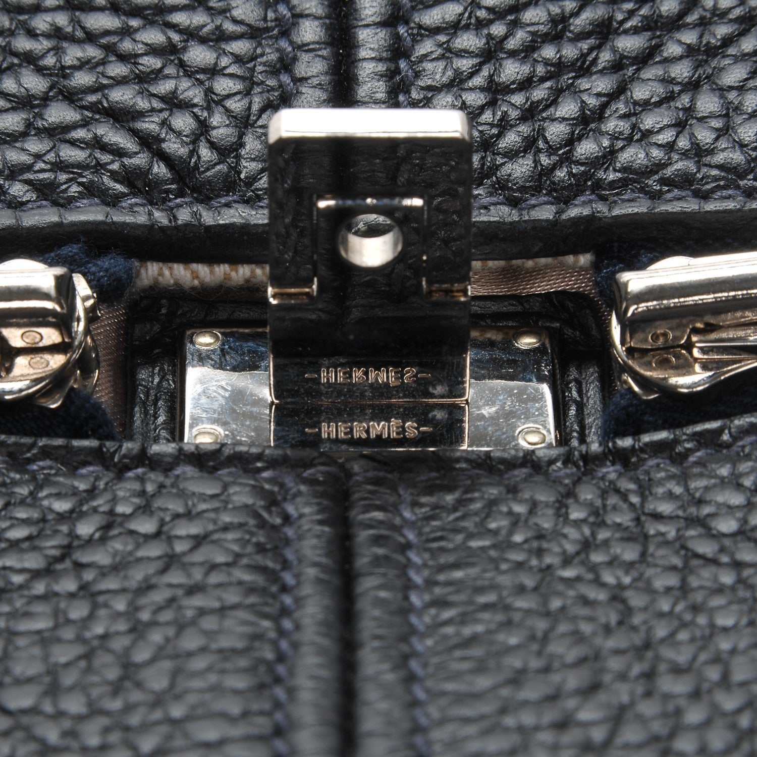 Hermes Togo Victoria II 43 Travel Indigo 7 of 9