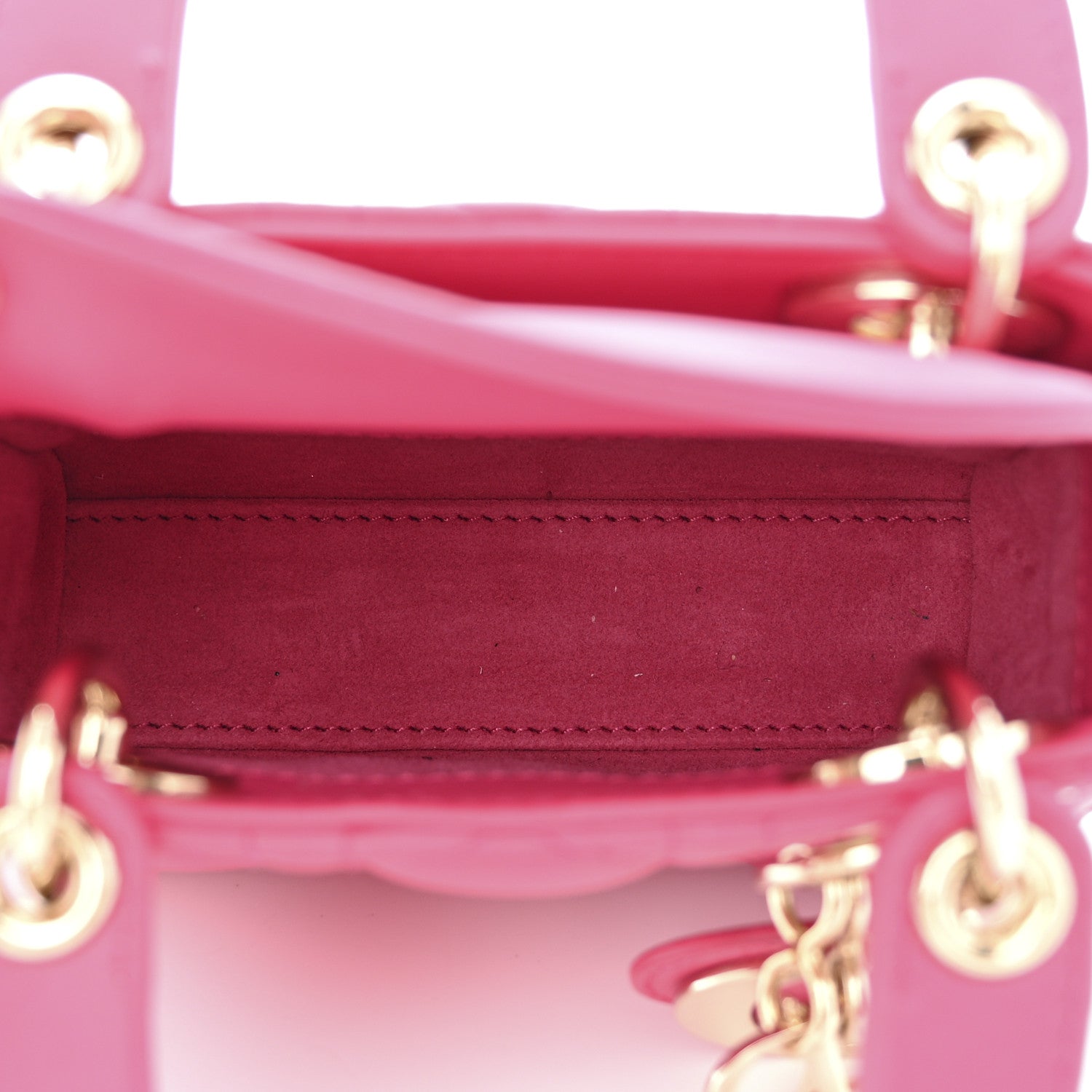 Christian Dior Lambskin Cannage Micro Lady Dior Red 5 of 12