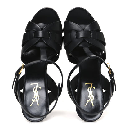Saint Laurent Calfskin Tribute 105 Platform Sandals 40 Black 2 of 11