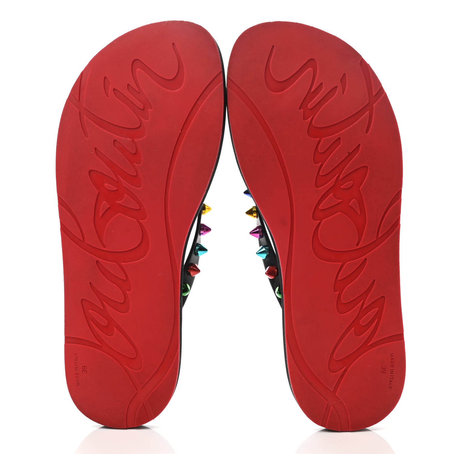 Christian Louboutin Rubber Spike Loubi Donna Flip Flop 39 Black Multicolor 5 of 7