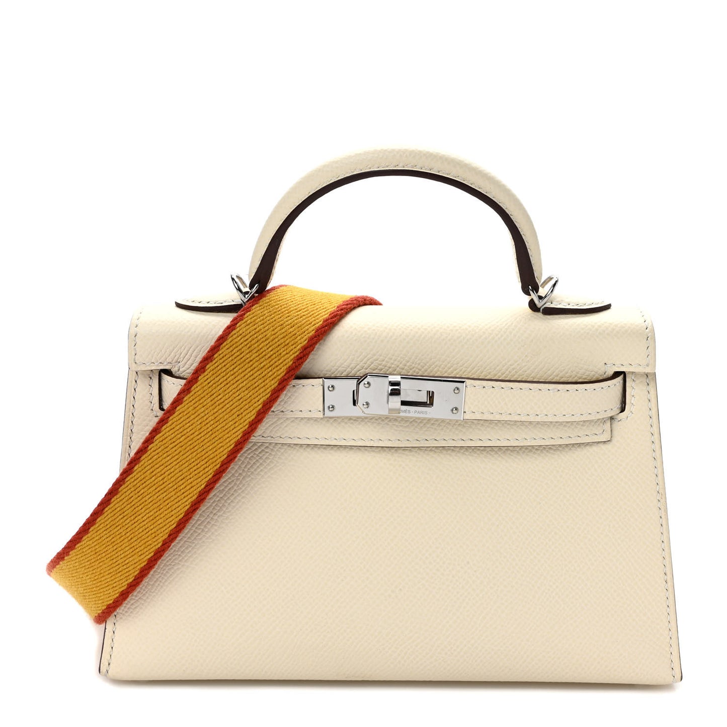 Epsom Mini Kelly Sellier 20 Nata Jaune Ambre Brique