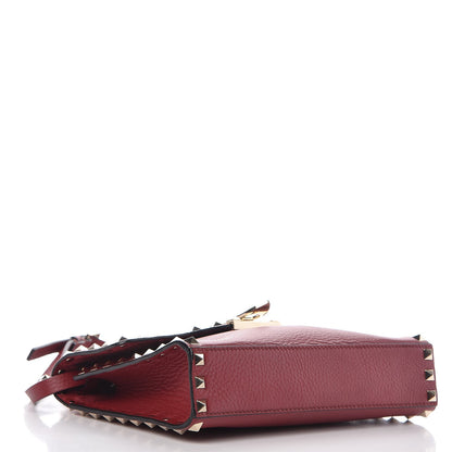 Valentino Garavani Pebbled Calfskin Medium Rockstud Flip Lock Crossbody Bag Red 4 of 7