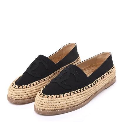 Chanel Satin Grosgrain Espadrilles 37 Black 2 of 9