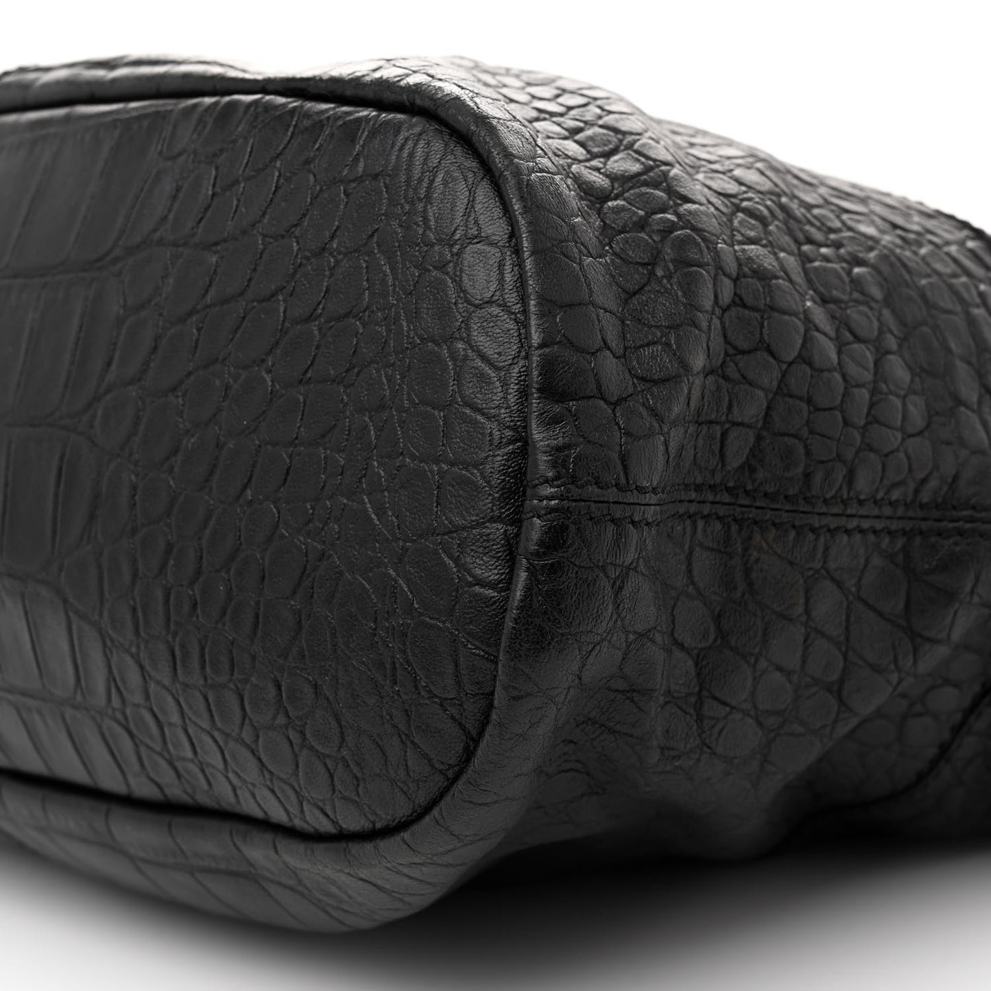 Calfskin Crocodile Embossed Medium Nightingale Black