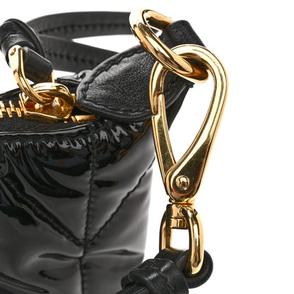 Miu Miu Vernice Trapunto Quilted Mini Spirit Ciré Bag Black 11 of 13