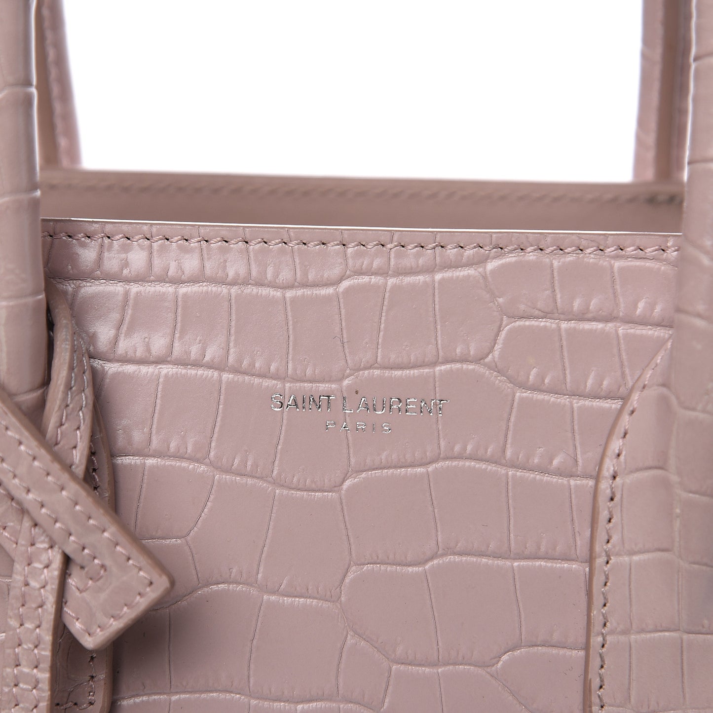 Calfskin Crocodile Embossed Baby Sac De Jour Rose Antic