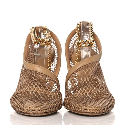 Bottega Veneta Mesh Nappa Chunky Chain Sandals 36 Beige Pony 2 of 7